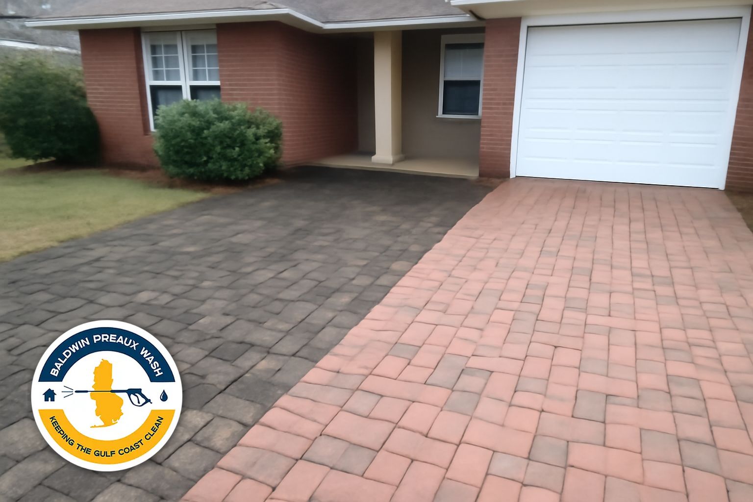 Freshly cleaned and sealed paver patio at an Orange Beach vacation home near Perdido Pass